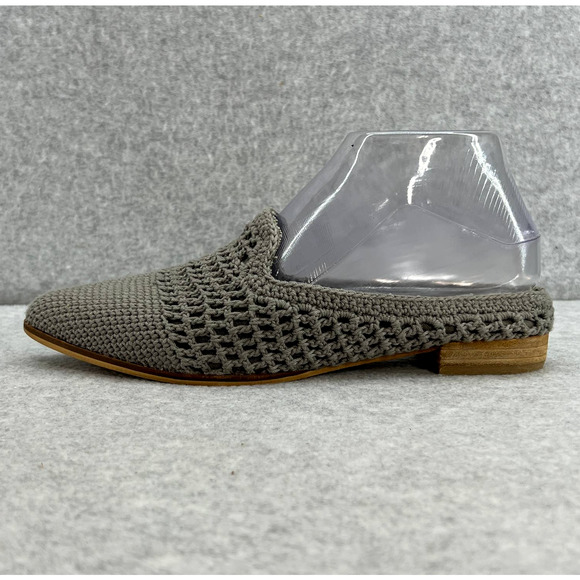 Mi.Im Crochet Woven Slip-On Mule Flat Shoe, point toe-Clog -Gray -Women size 7 - Picture 3 of 12